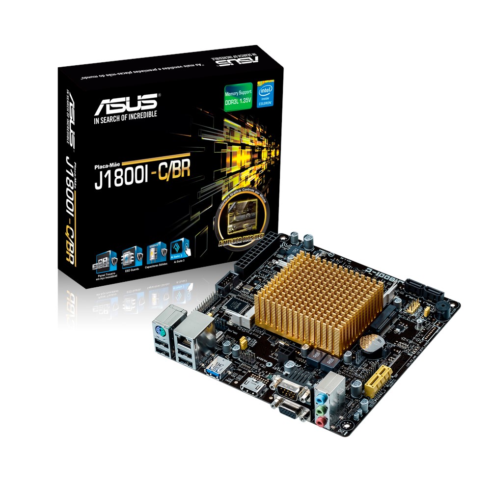 Placa-Mãe Asus J1800I-C/BR Intel Dual Core J1800 Mini-ITX DDR3