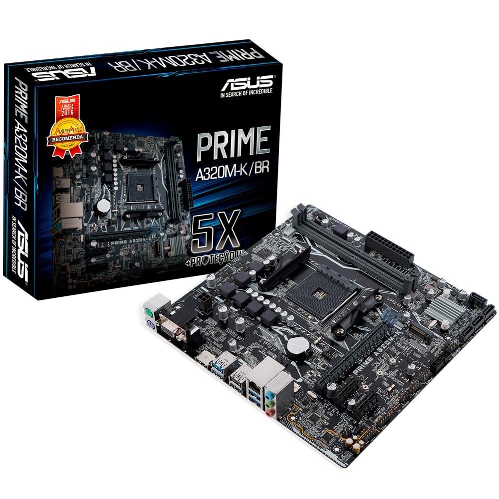 Placa-Mãe Asus Prime A320M-K/BR AMD AM4 mATX DDR4