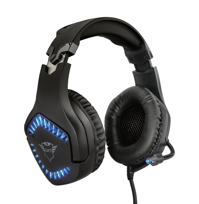 Headset Gamer Trust GXT 460 Varzz Iluminado Preto Led Azul