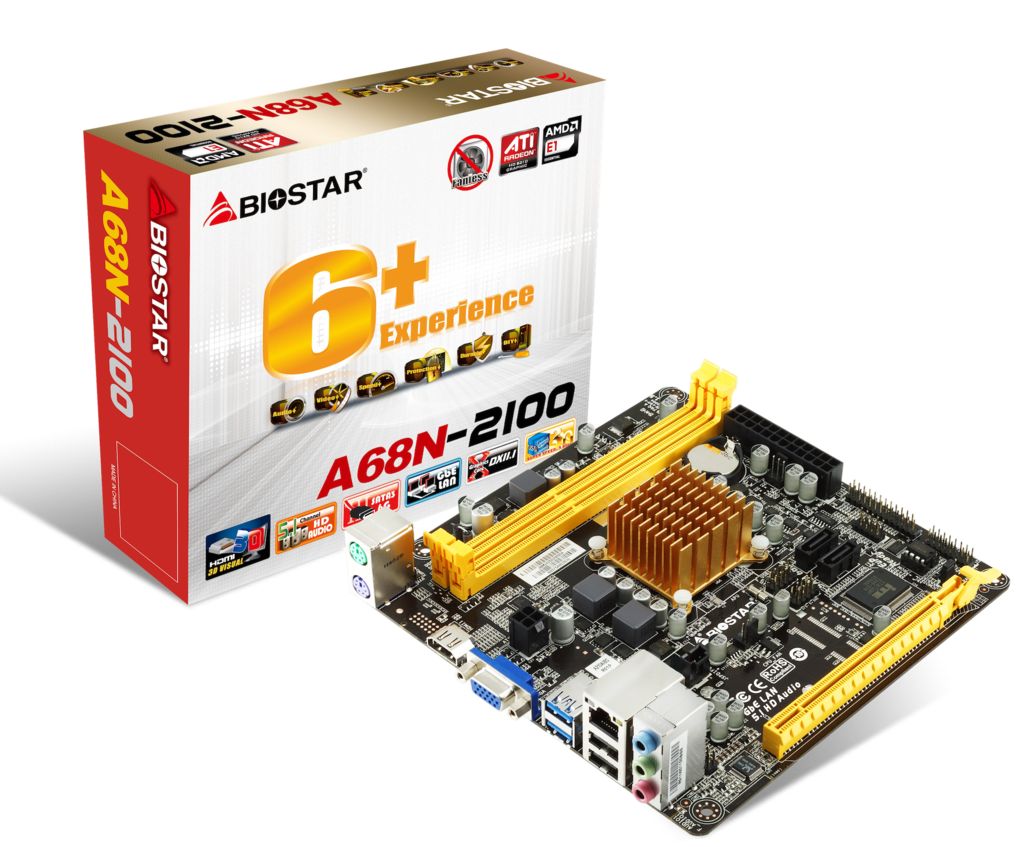 Placa-Mãe Biostar A68N-2100E Integrado AMD mITX DDR3