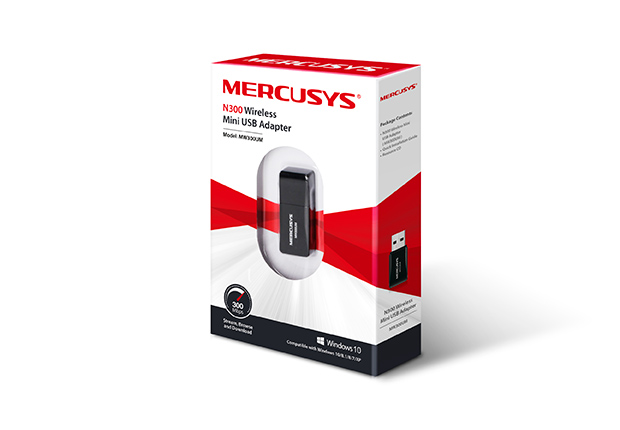 Mini Adaptador Wireless  Mercusys MW300UM USB N300