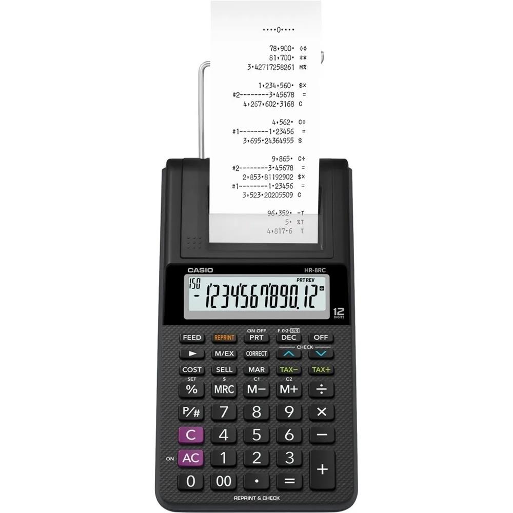 Calculadora Casio HR-8RC-WE Mini Impressora 